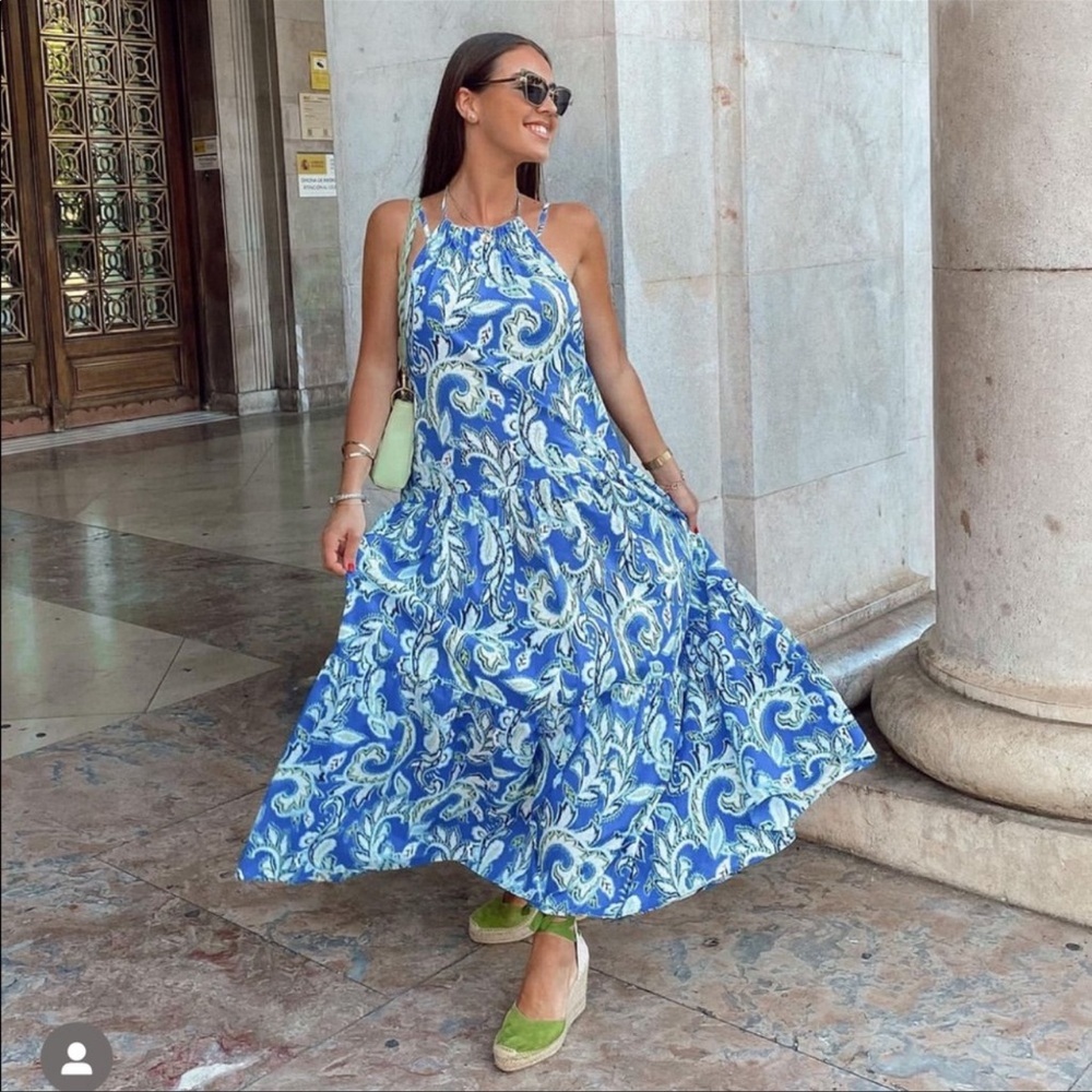 TIERED FLORAL PRINT DRESS